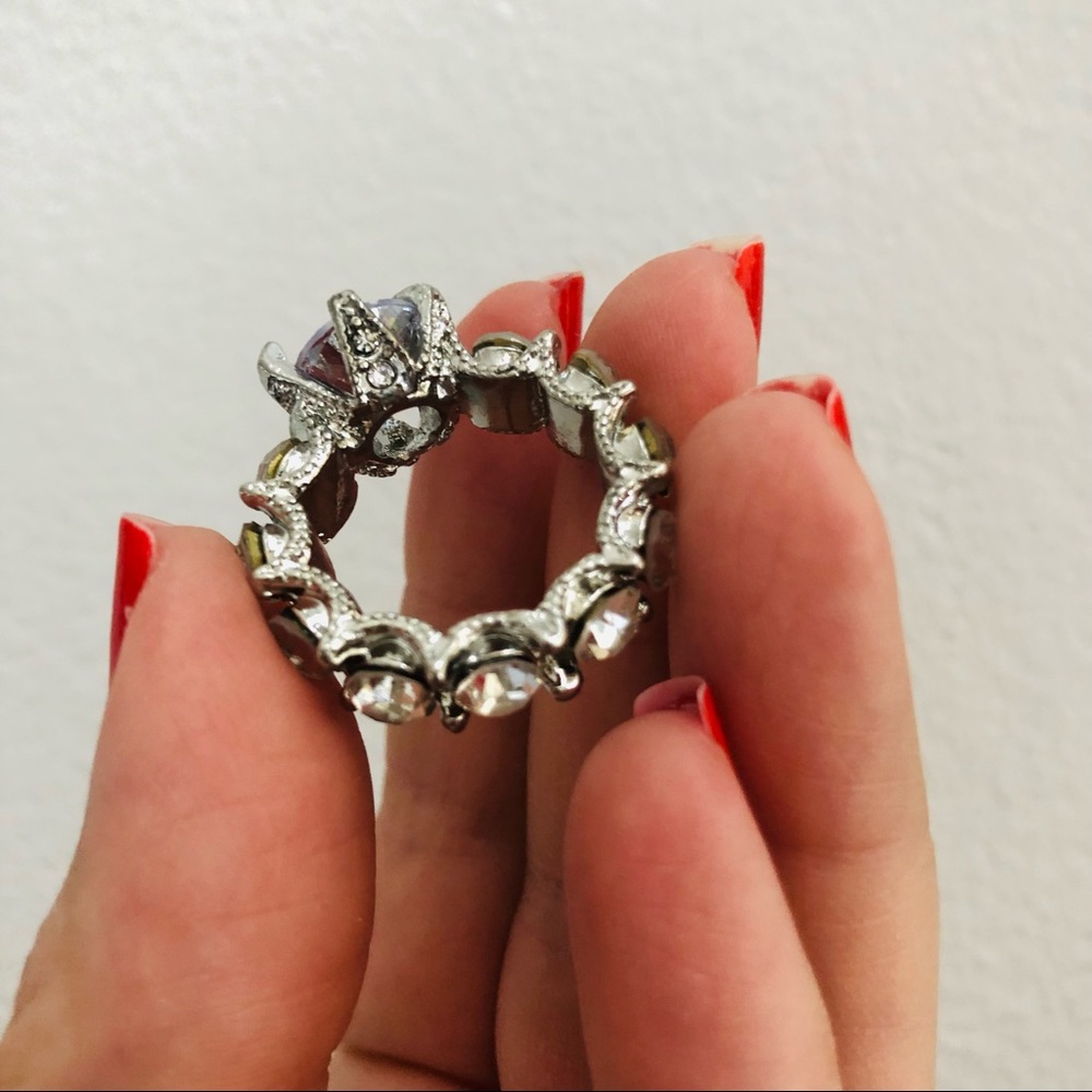 LAST ONE‼️ Silver White Sapphire Big Diamond Ring - Picture 9 of 16